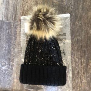 Black hat with Pom Pom